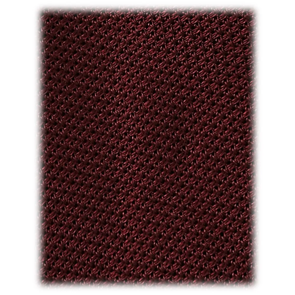 Viola Milano - Grenadine Garza Fina Cravatta 7 Pieghe Sfoderata - Bordeaux - Handmade in Italy - Luxury Exclusive Collection