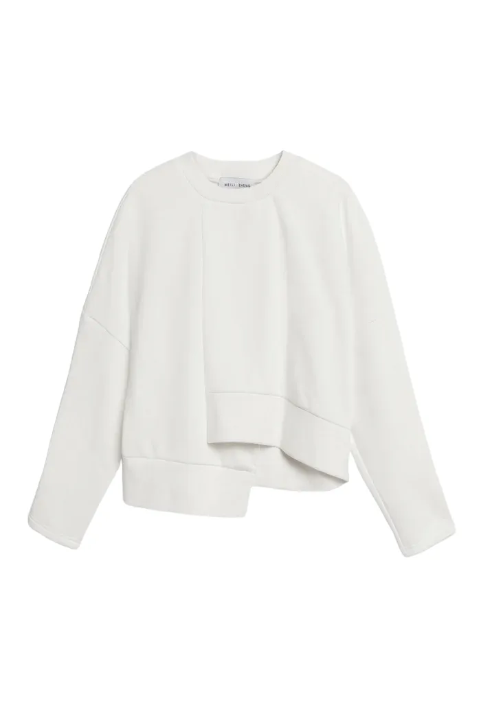 WEILI ZHENG   FELPA BIANCA IN COTONE