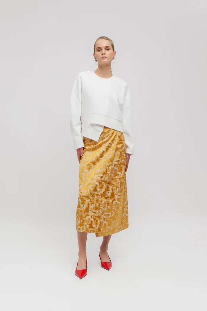 WEILI ZHENG   FELPA BIANCA IN COTONE