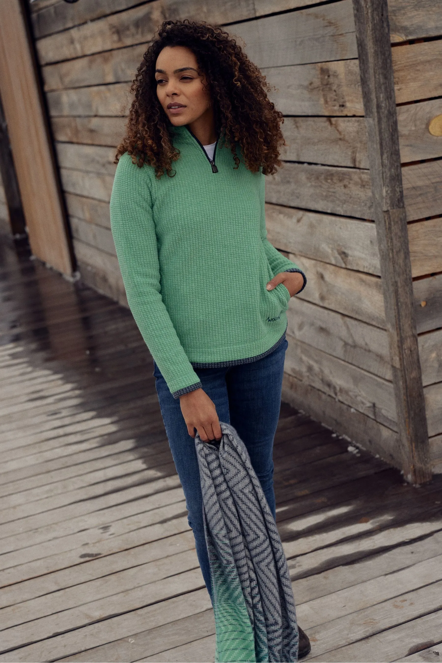Weird Fish Beyonce Eco 1/4 Zip Grid 100% Organic Cotton Fleece    