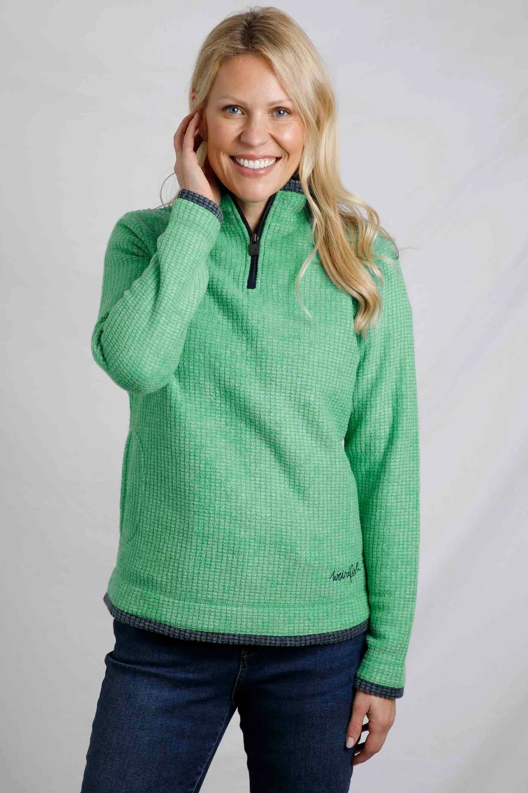 Weird Fish Beyonce Eco 1/4 Zip Grid 100% Organic Cotton Fleece    