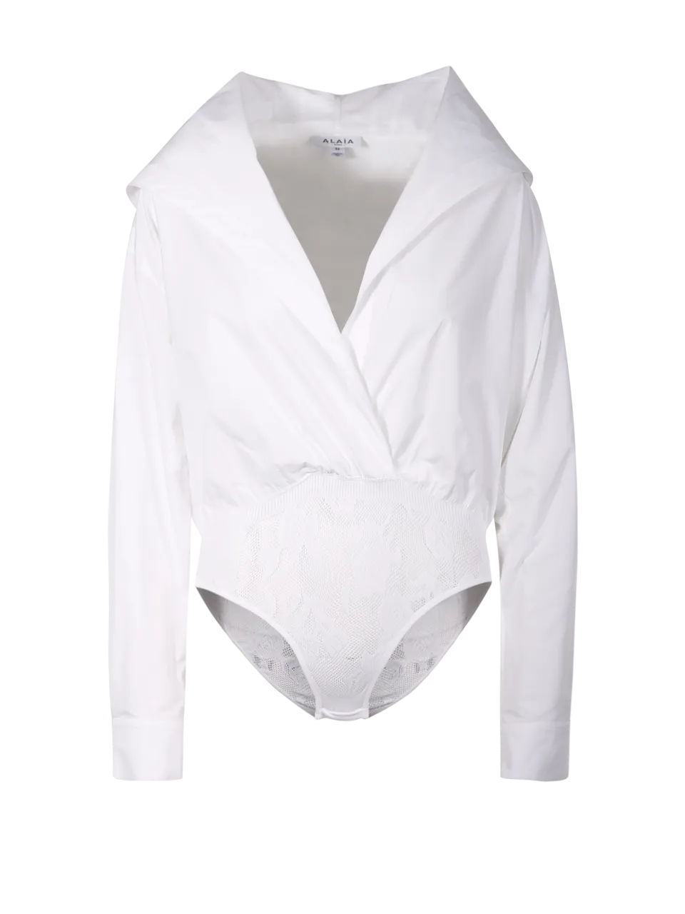 WOMAN ALAIA WHITE COTTON HOOD BODY SHIRT