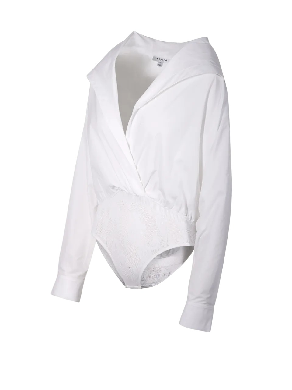 WOMAN ALAIA WHITE COTTON HOOD BODY SHIRT