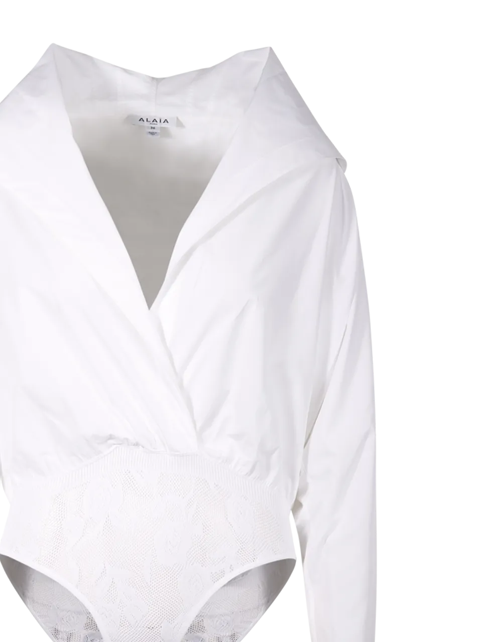 WOMAN ALAIA WHITE COTTON HOOD BODY SHIRT